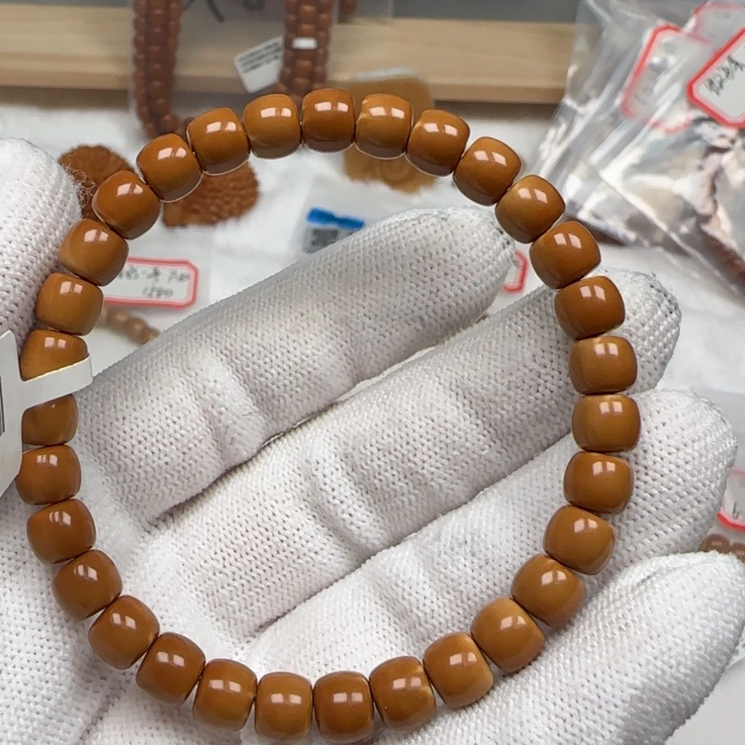 橄榄核手串老挝单圈极限弧三花7.3mm