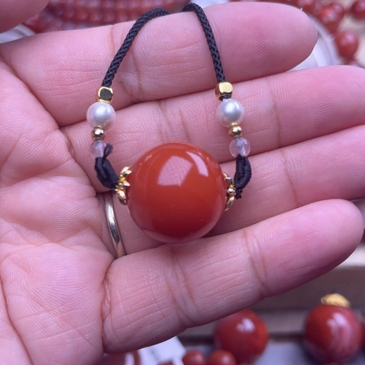 南红玛瑙未镶嵌颈饰锁骨项链