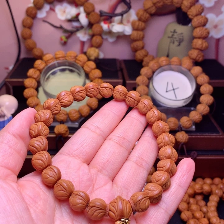 桃核手串慢**#龙纹桃核