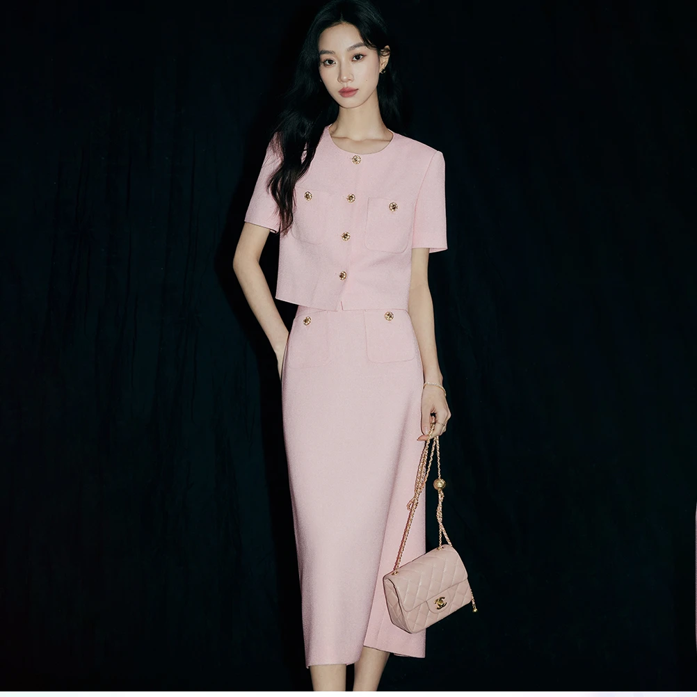 【陈大可专属】法曼萱醋酸玛德琳小香风外套女上衣FDWT376