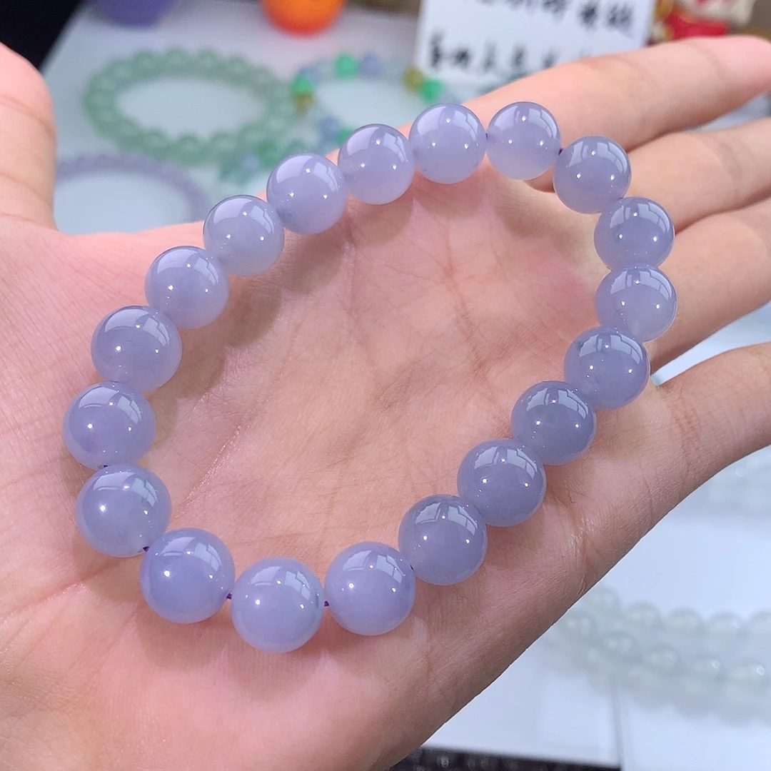 未镶嵌手链翡翠紫罗兰飘花手串