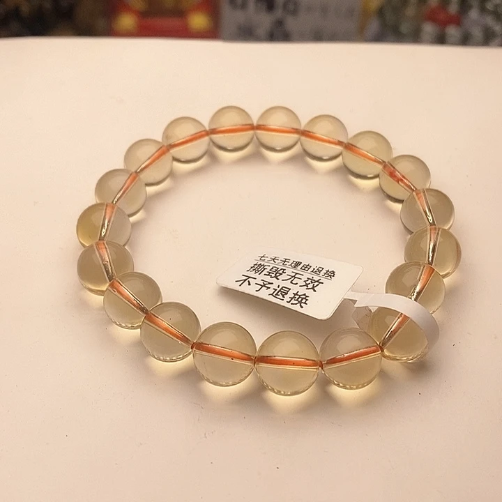 黄晶手串未镶嵌10.3mm净体单圈