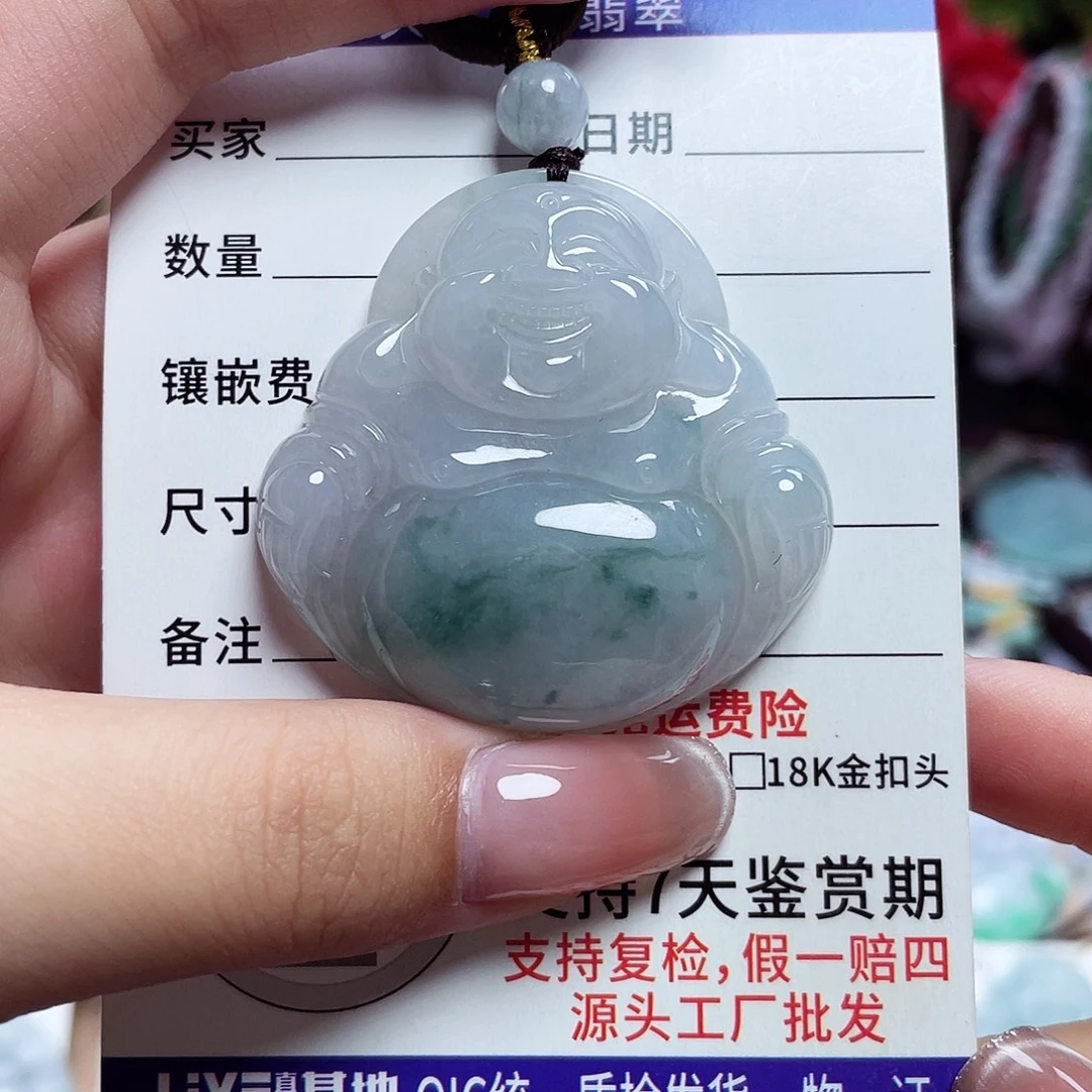 翡翠未镶嵌颈饰佛公04