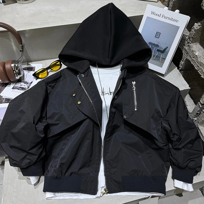 若大王时尚百搭童装纯色连帽外套 H25075