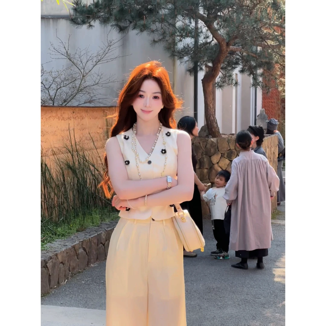 冉冉定制●【法香茶会】休闲风时尚两件套女显瘦套装气质LUC5TZ1703