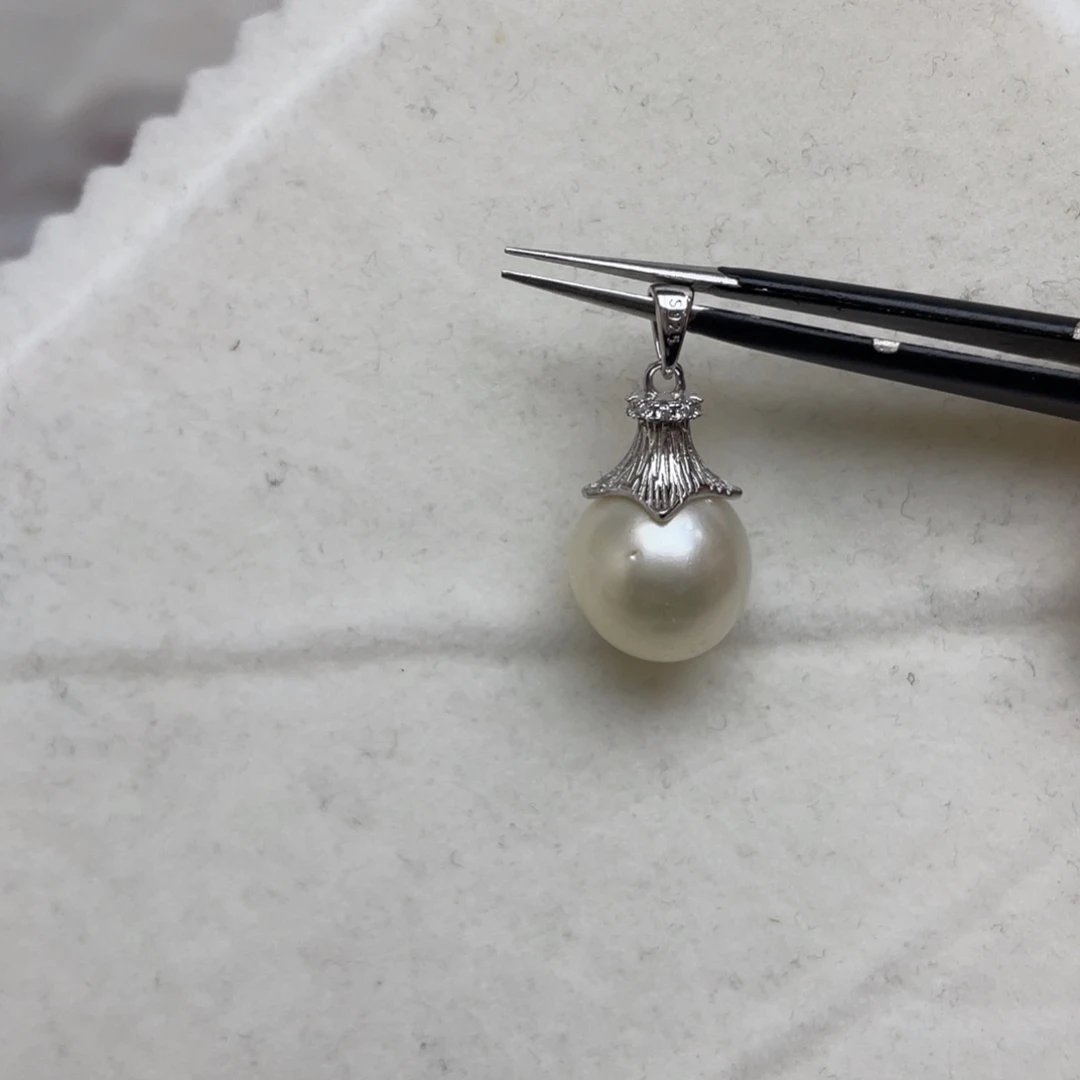 吊坠(不含链)海水珍珠银S925镶嵌