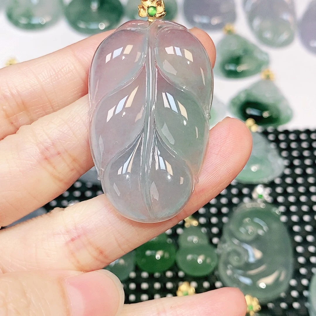 吊坠(不含链)18K金镶嵌翡翠
