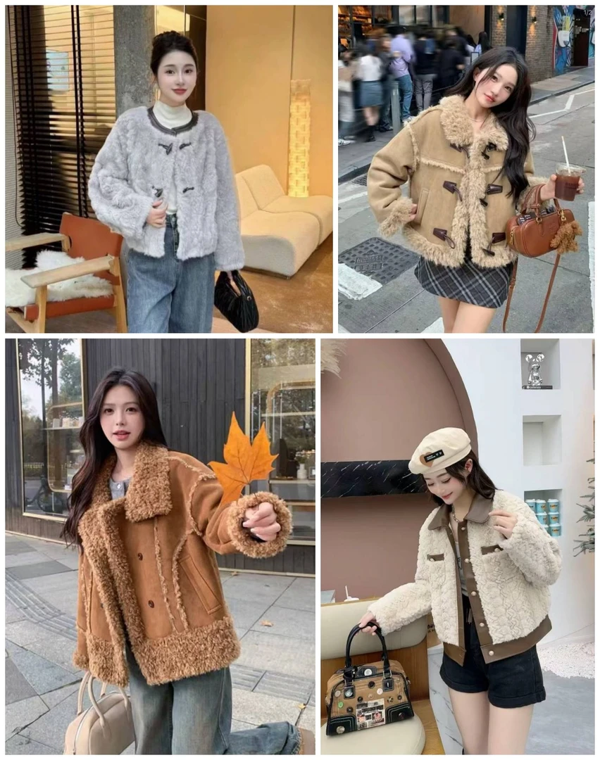 2025新款冬百搭洋气小香风机车气质时尚加厚外套皮毛一体 TT