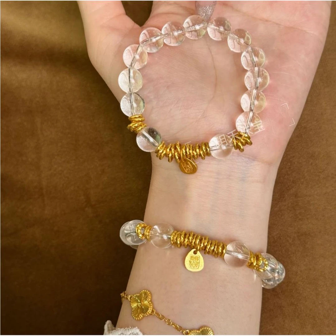 手链 【白冰糖】10mm白水晶+盘缠原创设计手串水晶