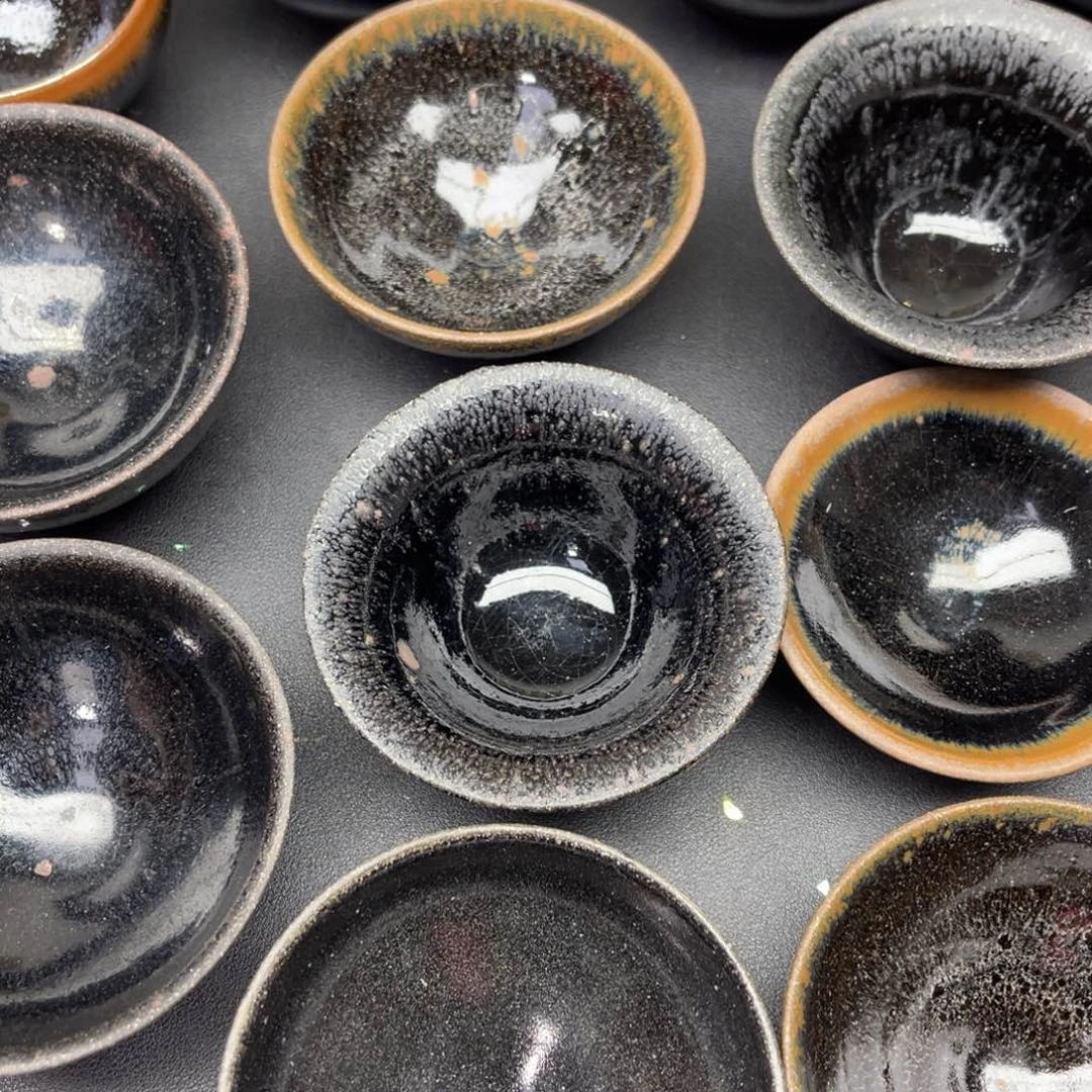 茶盏虚*蔡起起建盏茶器8只老胚复