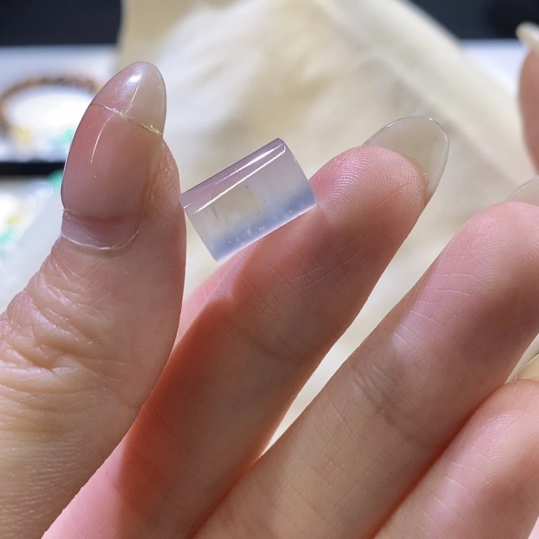 未镶嵌挂件翡翠高冰雪花棉桶珠