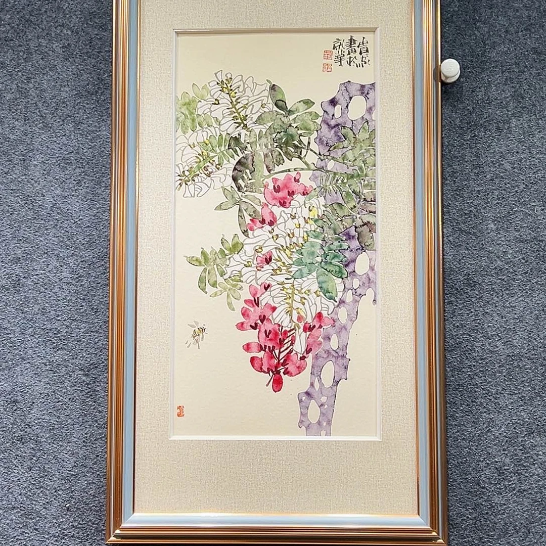 国画纯手绘画心原创