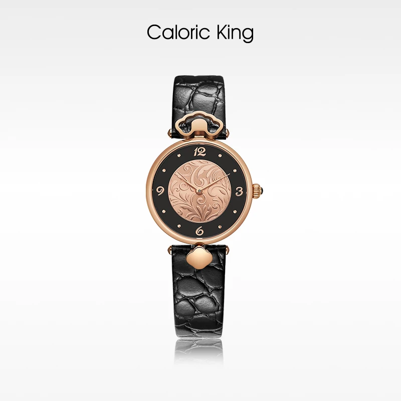 Caloric King复古·如意系列腕表繁花表盘轻奢时尚防水手表