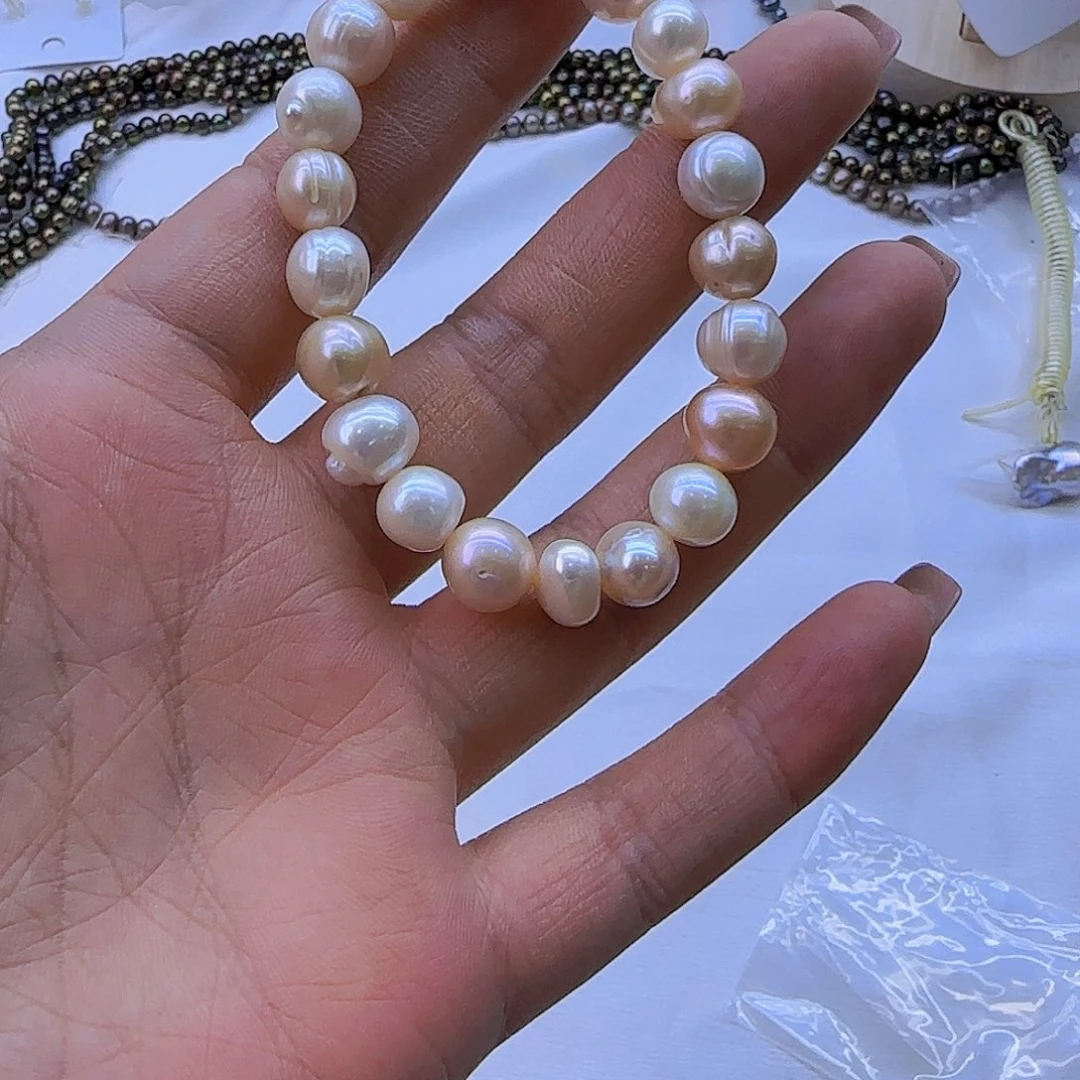 银S925镶嵌项链定制多样性发货发其一568淡水珍珠