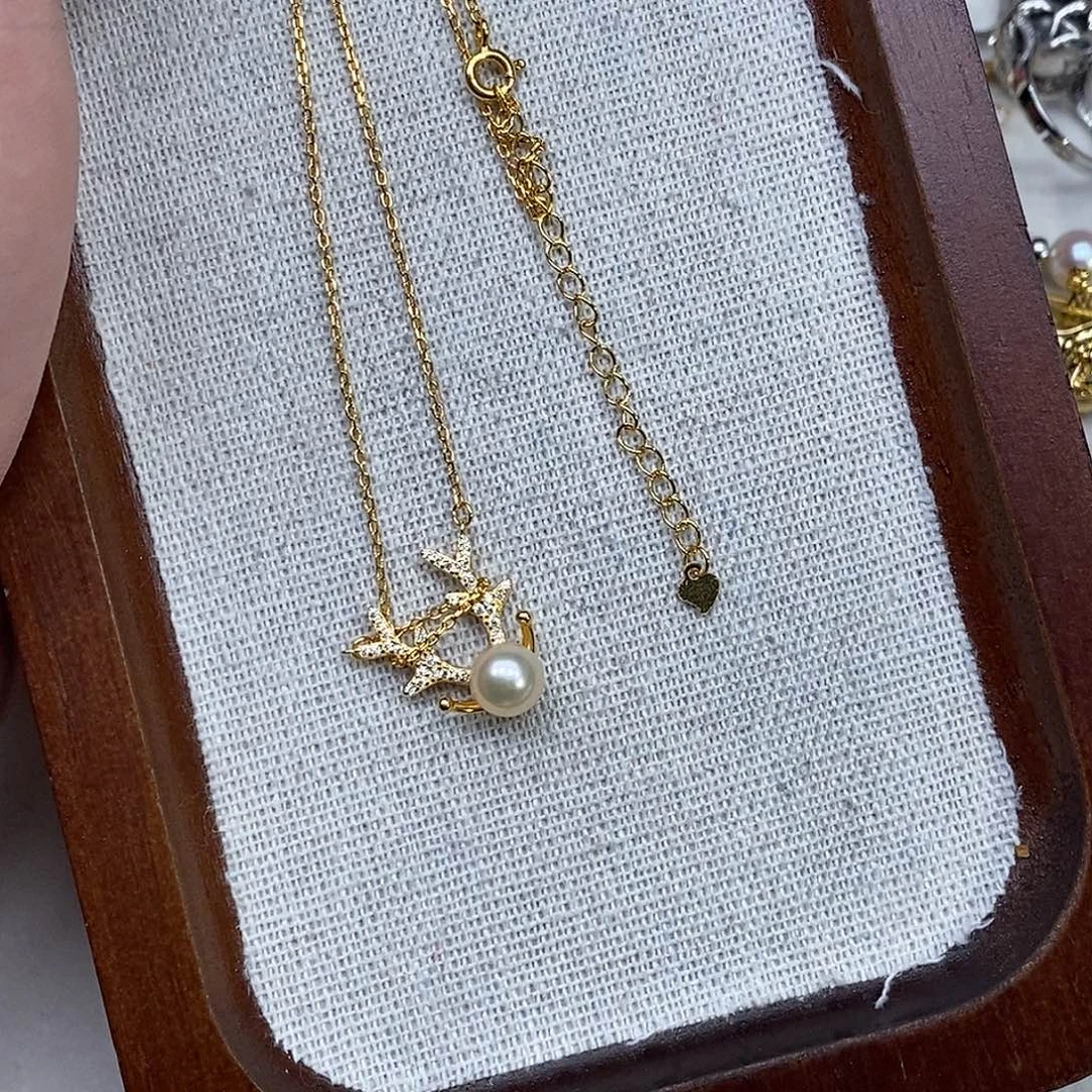 海水珍珠银S925镶嵌套链