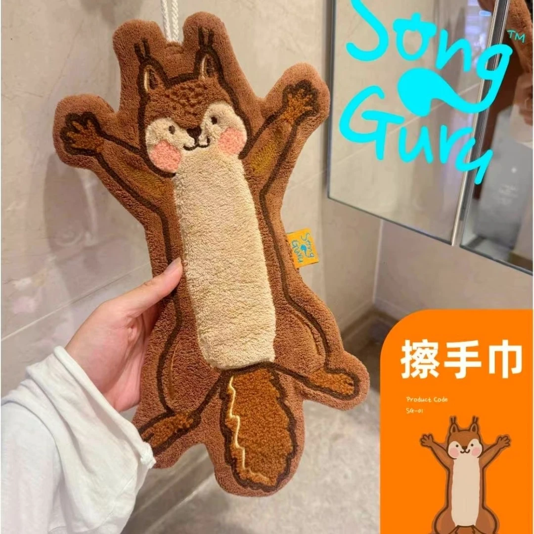 【Songguru松咕噜】原创可爱松鼠大号手帕卫生间厨房擦手巾可爱