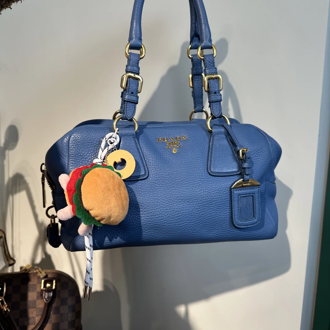 95新 Prada/普拉达 Prada吐司单肩包蓝色