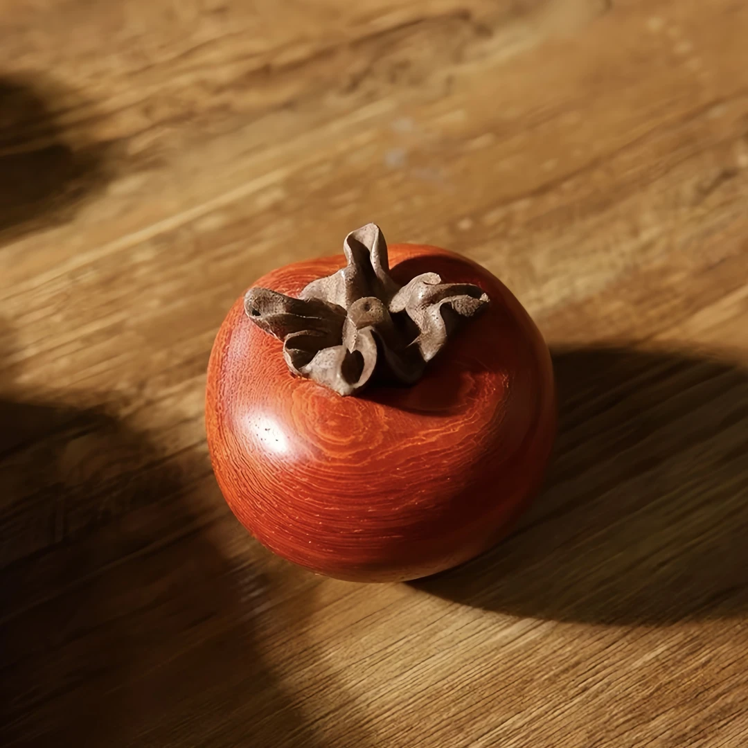 柿柿如意红红火火实木创意礼品摆件