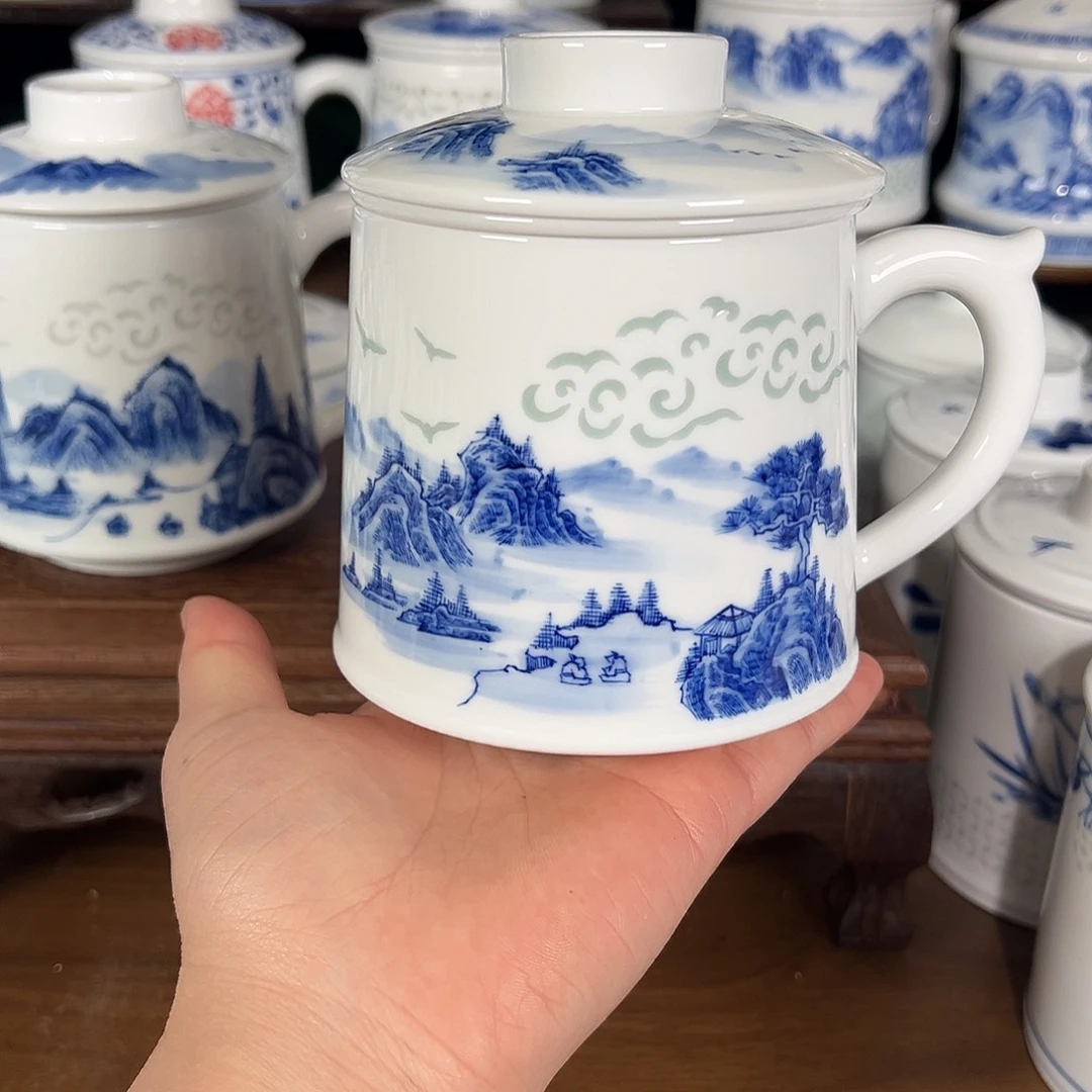 青***争景德镇高温陶瓷办公杯家用