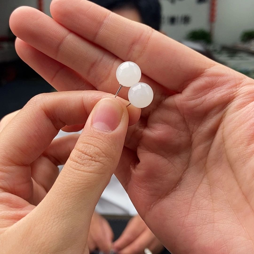 和田玉银S925镶嵌耳饰颜色多样性发拍一发一