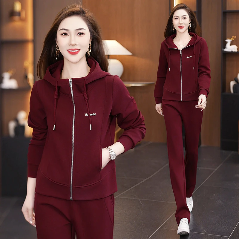 休闲运动套装女2025新款春秋轻奢高级感减龄洋气质漂亮一整套卫衣
