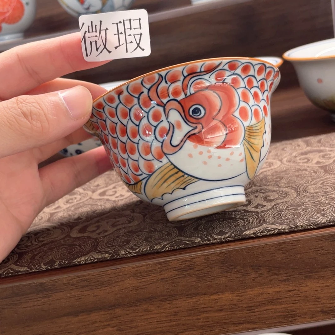釉下手绘茶具微瑕