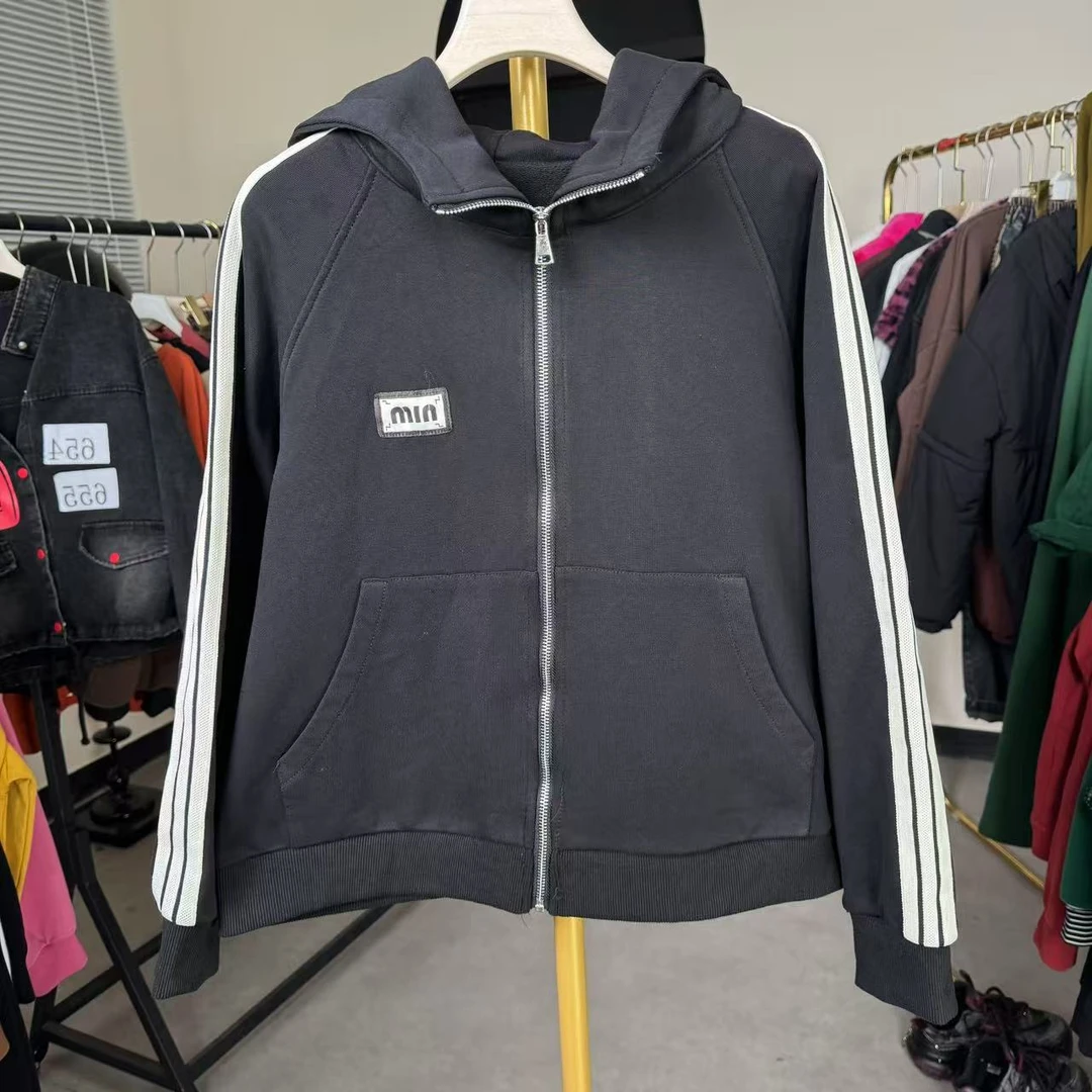 毛圈棉新款套装宽松上衣外套百搭拉条裤子B1707