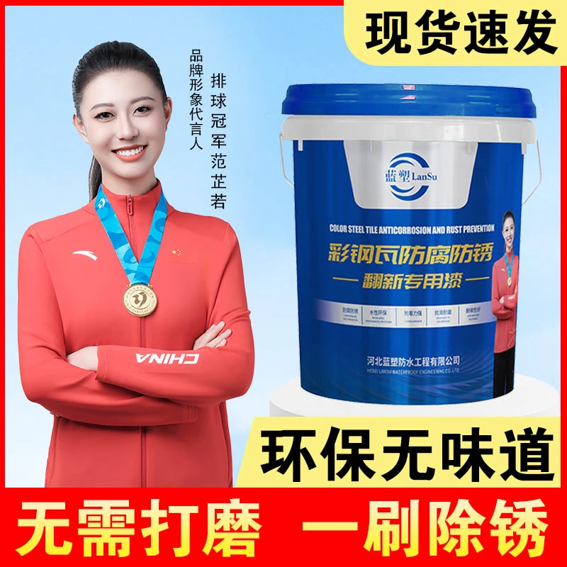 蓝塑免打磨免除锈水性金属漆铁锈转化剂简单喷涂环保防锈耐磨室外