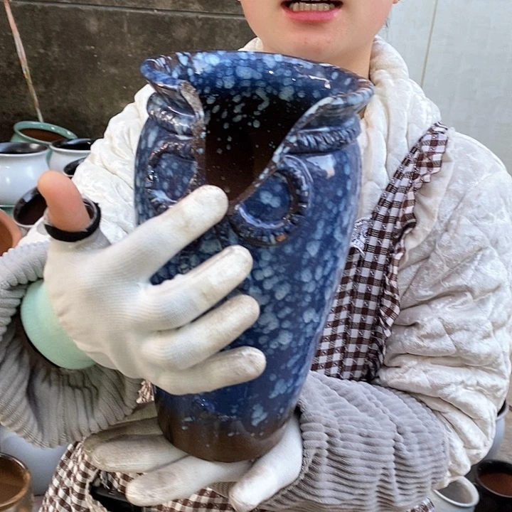 紫砂花盆瑕疵口14高25