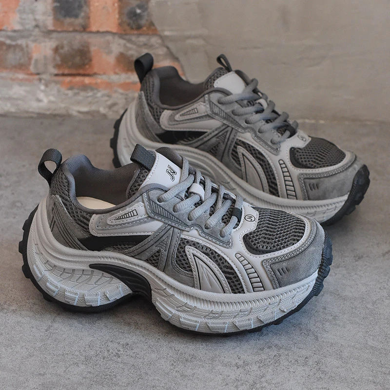 欧洲站小个子厚底老爹鞋女款加绒2025秋冬季保暖休闲增高运动鞋子