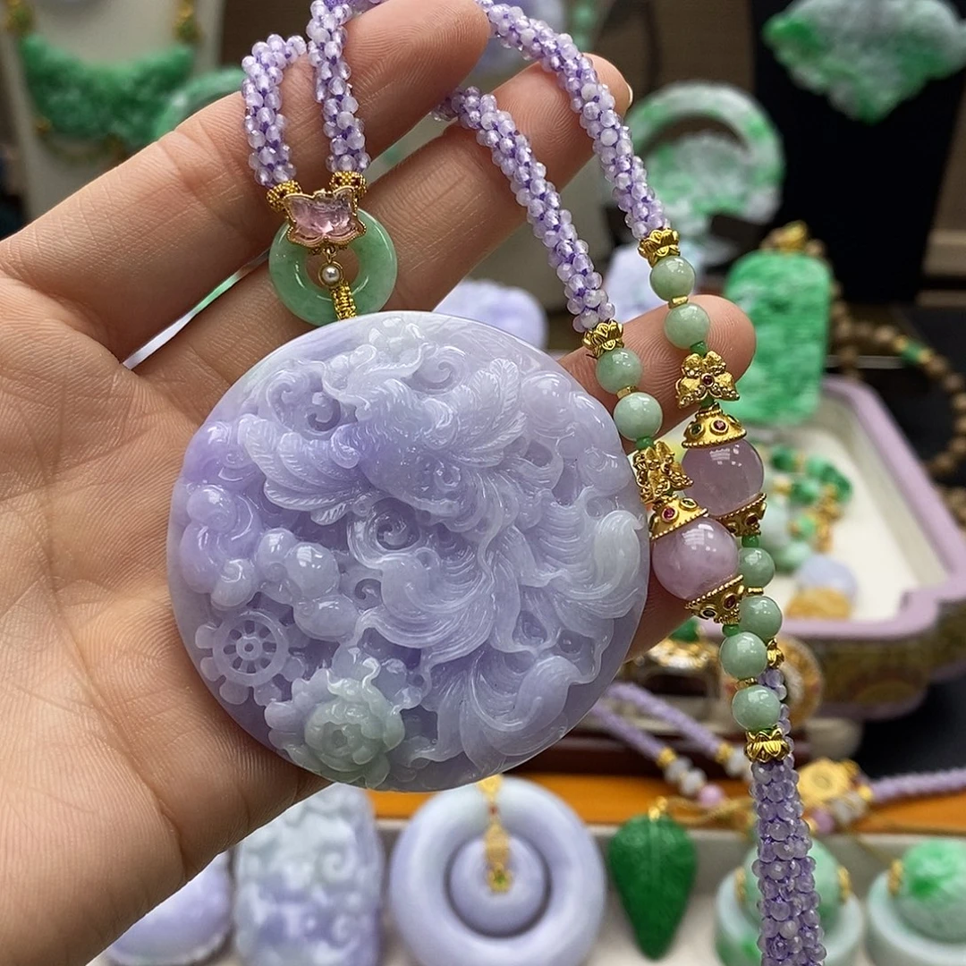 翡翠未镶嵌颈饰天然