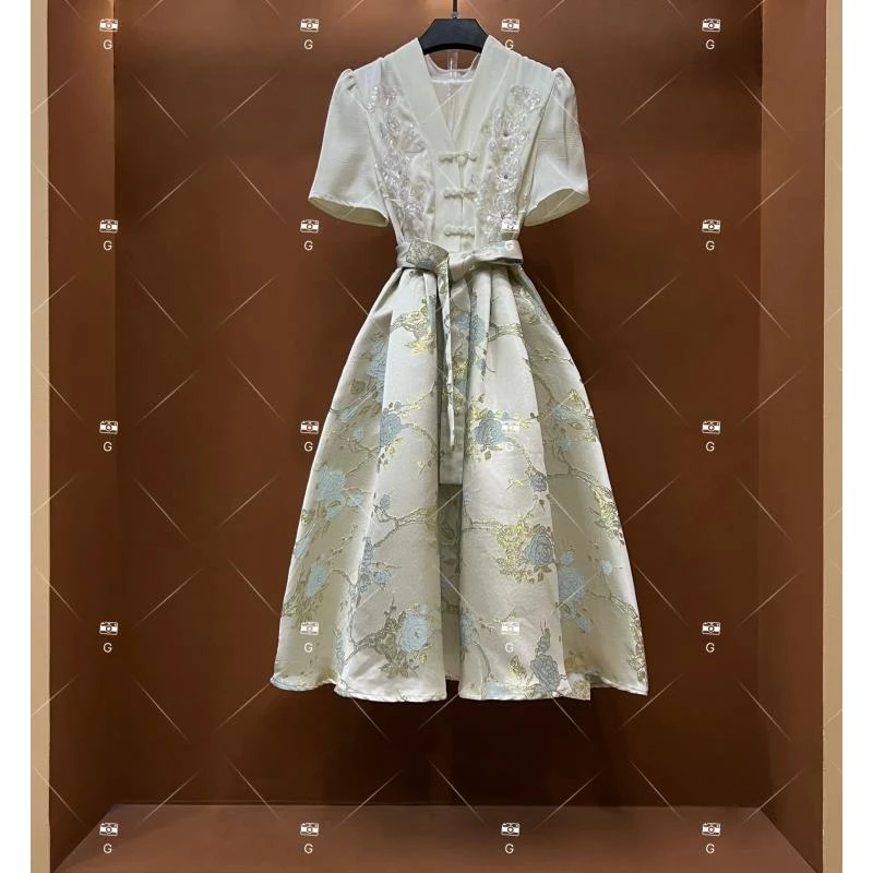 【M】春夏丨设计师轻奢法式印花女士连衣裙GS-53179