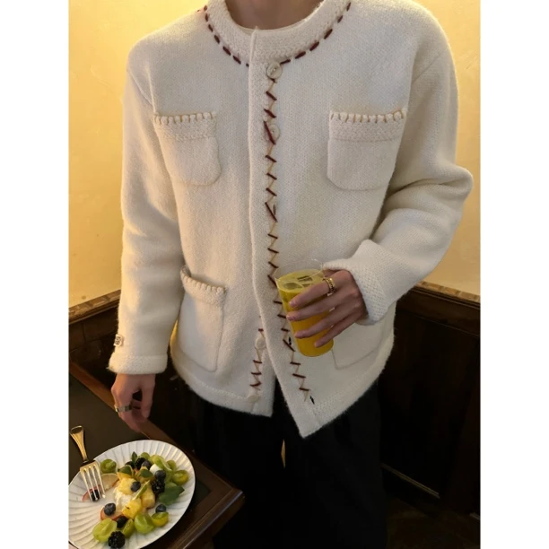 F.S 25A/W【重工羊毛手工波浪编织】复古老钱开衫贵气精致针织男