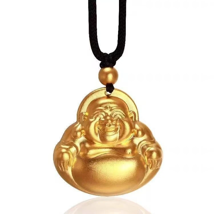 合金吊坠 合金吊坠 越南弥勒佛男女金色古法传承久不掉色大肚实心