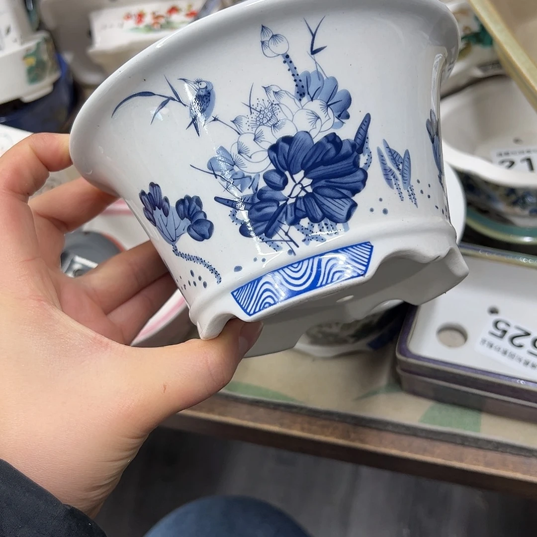 花***影紫砂花盆784号瑕疵15/8cmm
