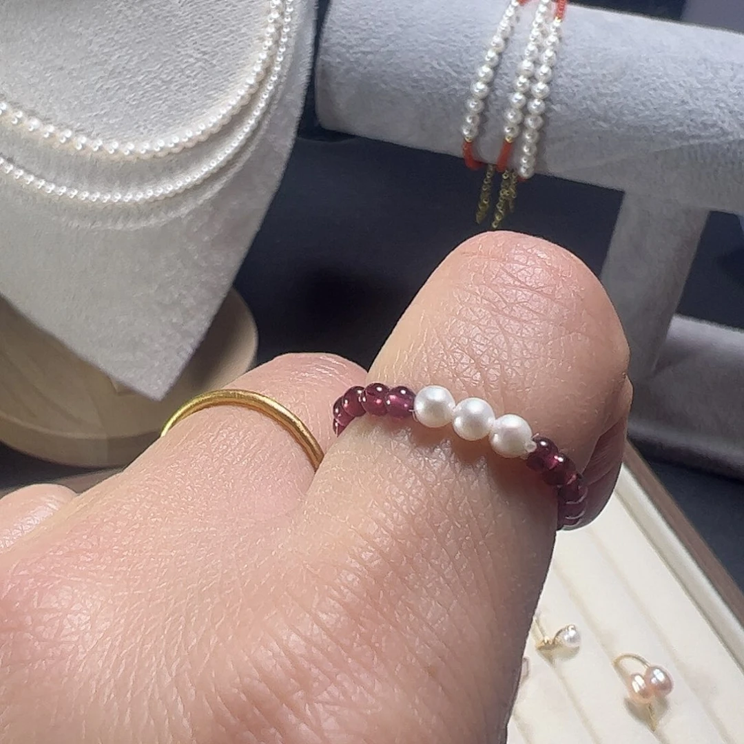 淡水珍珠戒指银S925镶嵌