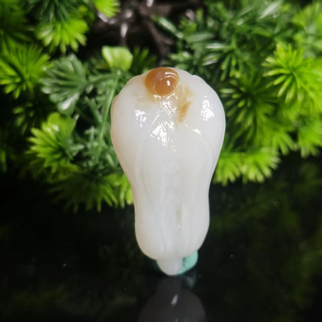 lot6509 百财 和田玉糖白玉 50.6*26.8*18.3mm 29.7g