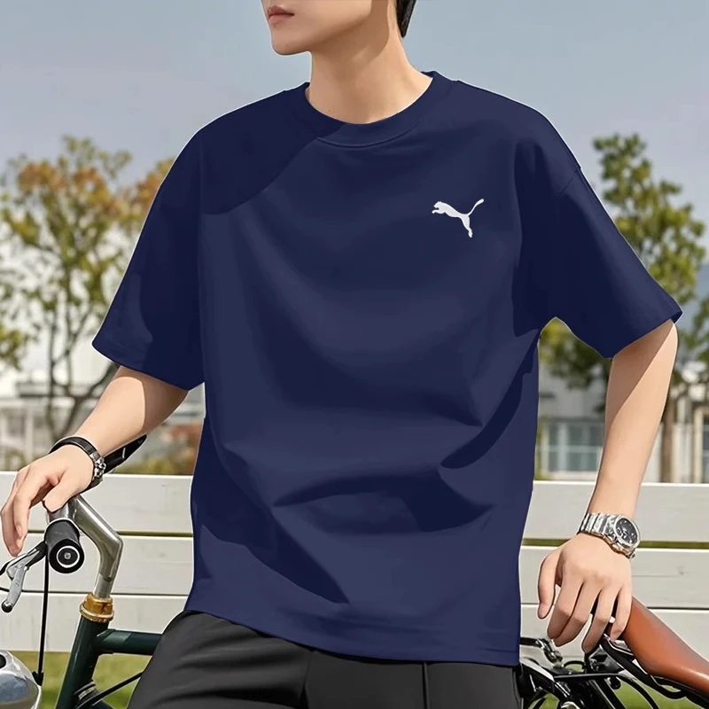 PUMA彪马男士短袖海军蓝T恤夏新款运动服透气圆领体恤上衣692480