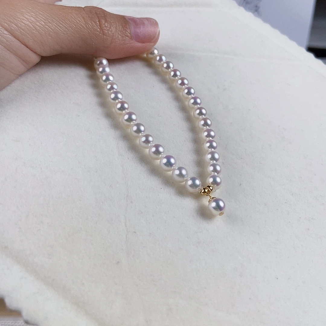 淡水珍珠手绳18K金镶嵌