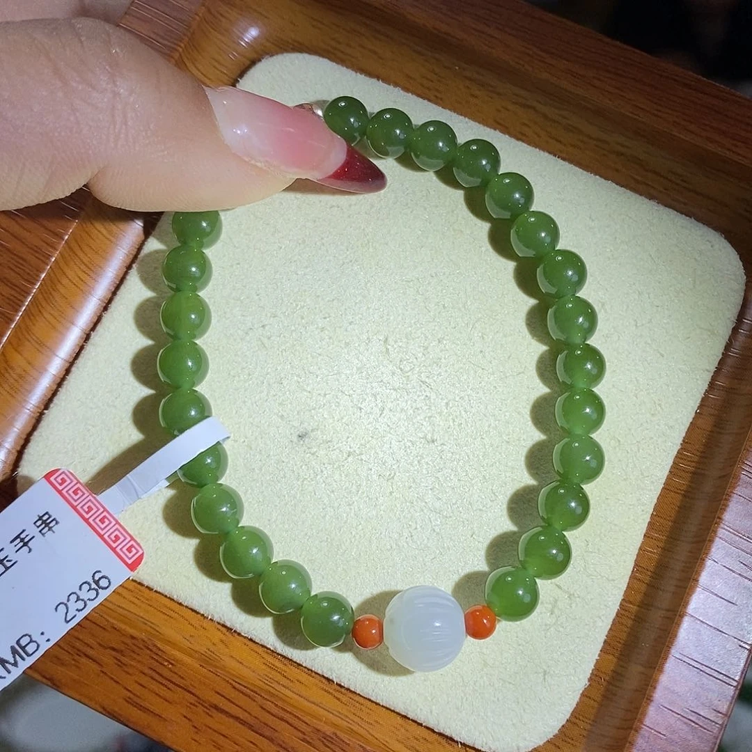 和田玉碧玉6mm未镶嵌