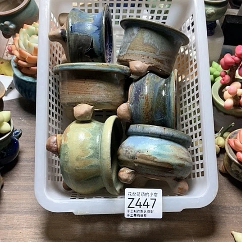 紫砂花盆447微瑕品口径7厘米左右尺寸的