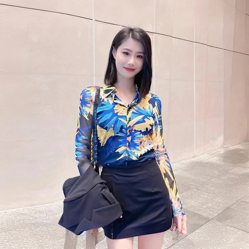 GIRDEAR/哥弟夏威夷海滩时尚 | 时尚百搭翻领弹力印花衬衫1300782