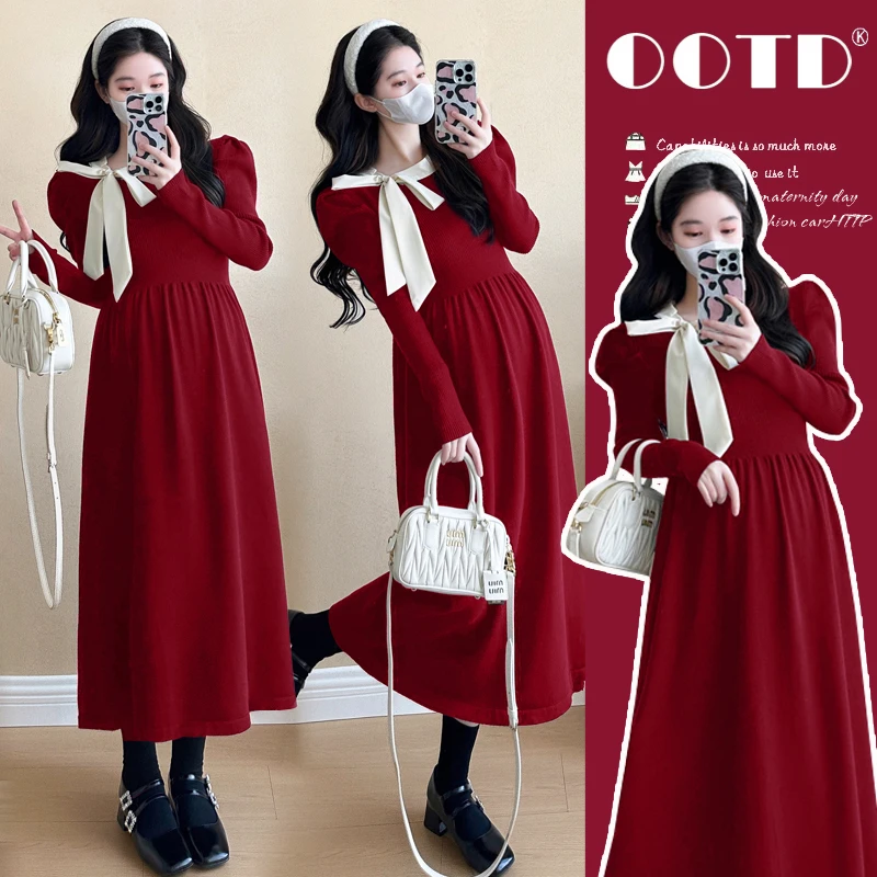 秋冬2025新款韩版时尚茶歇气质显瘦网红气质新年红色连衣裙