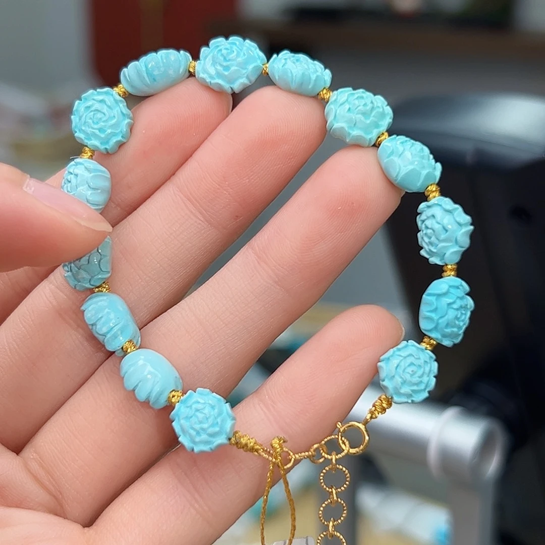 绿松石珠宝奇石18K金镶嵌