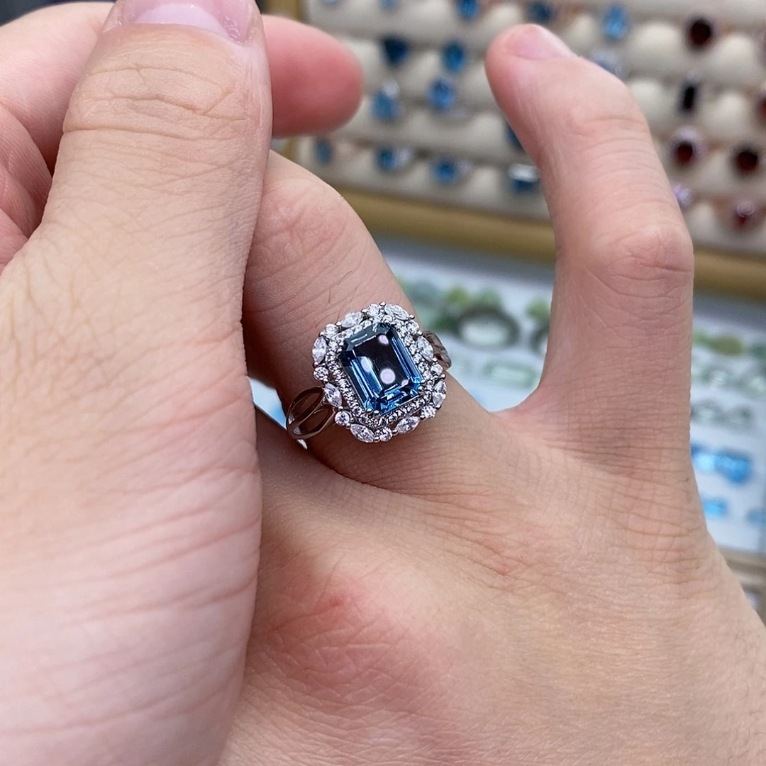 托帕石托帕石戒指假一赔十银S925镶嵌A****o