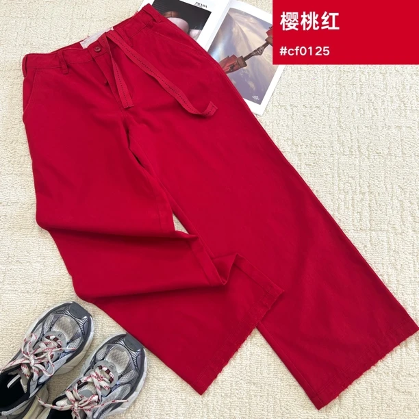 BUZH新款脚口做旧磨破边设计感随性慵懒风阔腿卡胯工装裤休闲裤