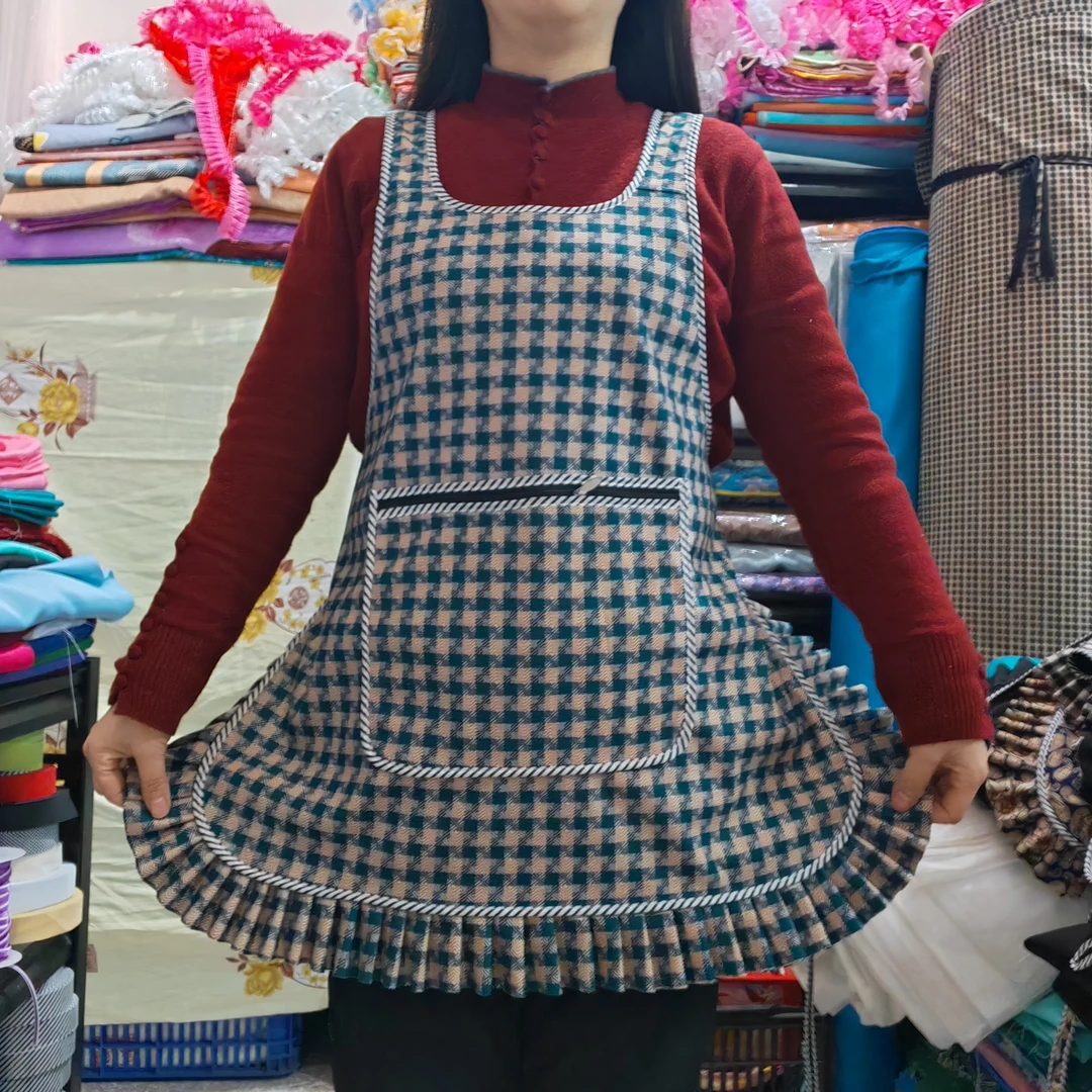 新款民族风围裙厨房专用时尚可爱防尘防污透气工作服围腰自产自销