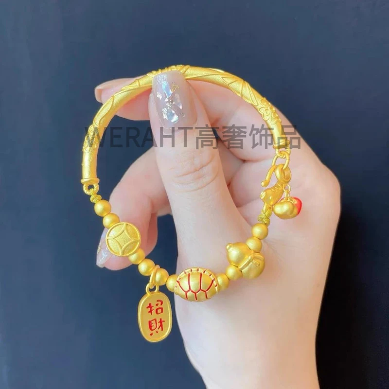 合金手链 龟小钱币葫芦手链小众潮奢古风宫廷DIY弯管