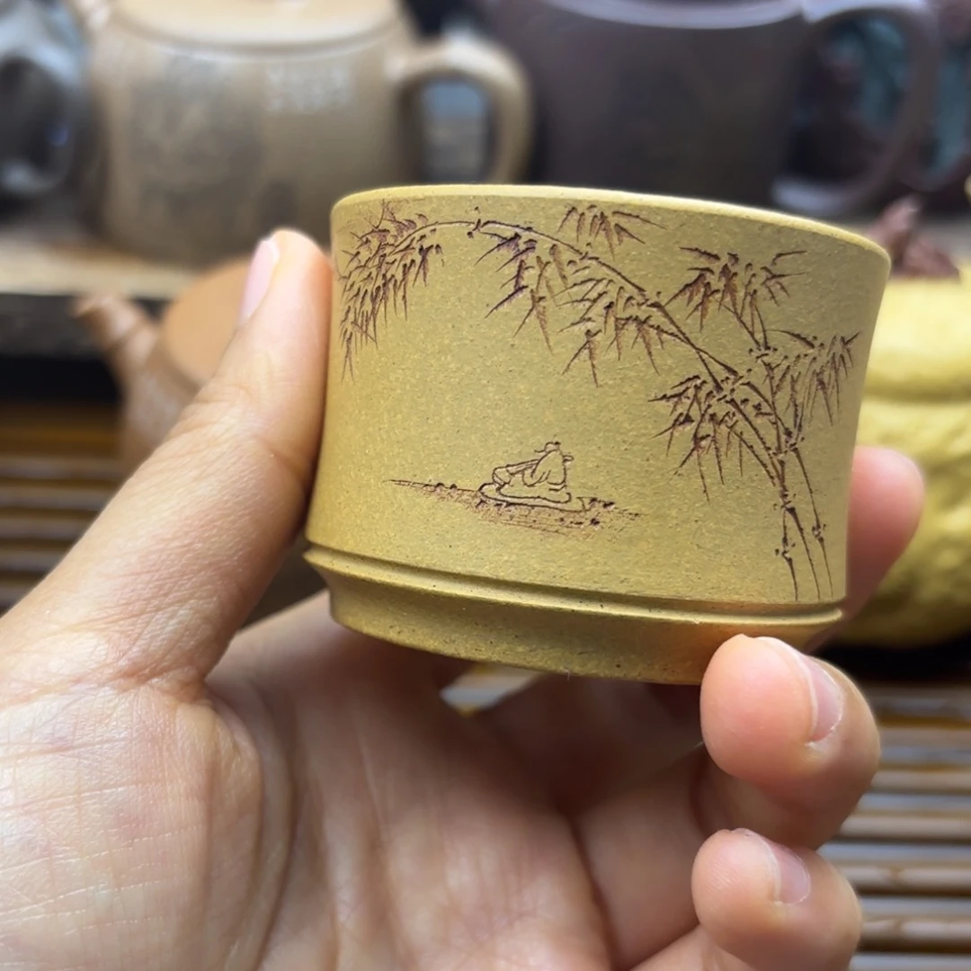茶壶紫砂一****虎杯子黄金段60c c