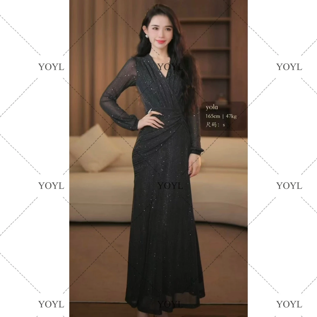 【yola】星河秋冬新款高级法式气质显瘦A摆连衣裙-YL11904